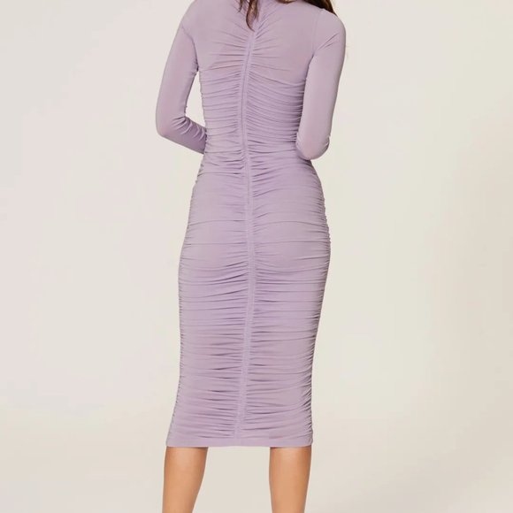 A.L.C. Lavender Ruched Long-sleeved Maxi Dress - Picture 3 of 7